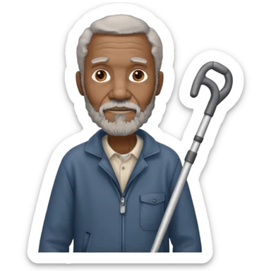 old black man with crutches sticker
