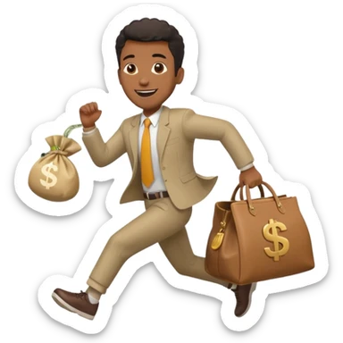 Black Man running with moneybag 💰 sticker