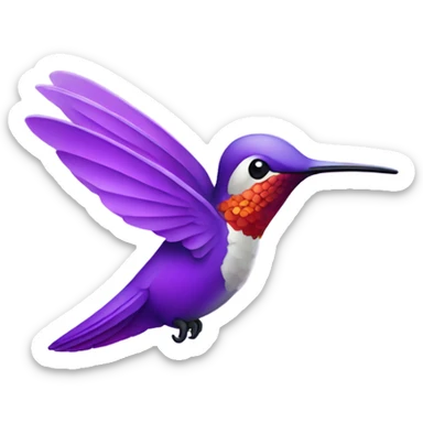 Purple colorful hummingbird sticker