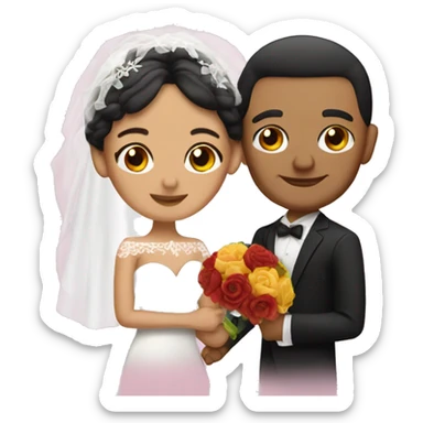 Mexican couple getting married  sticker