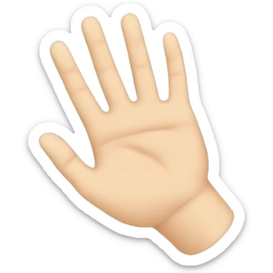 Generate emoji side view of the hand palm. Side view. Lying down hand. View from the side.  sticker