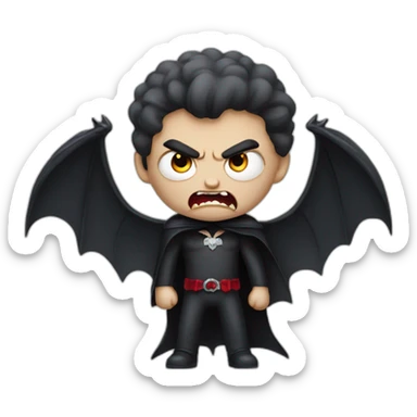 Angry vampire with bat wings sticker