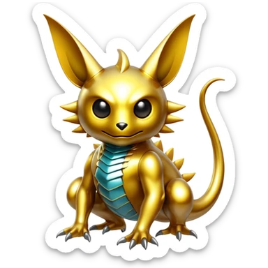 Metallic glossy complex aesthetic-scenery-Fakémon-creature sticker