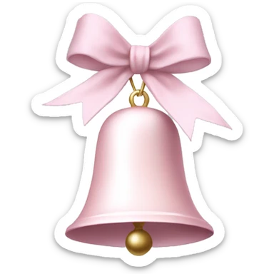 pale pink christmas bell sticker