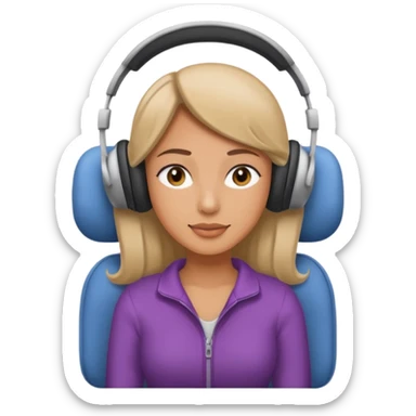 woman using travel pillow in plane seat sticker