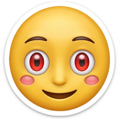 Un emoji qui a les yeux un peu rouge  sticker