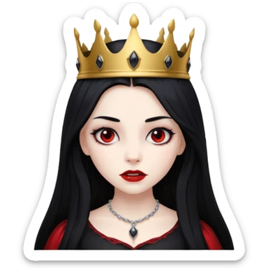 vampire girl with black crown sticker
