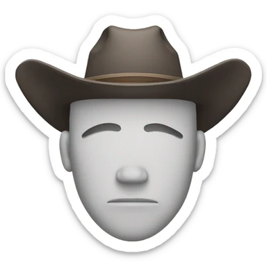 sad cowboy hat face sticker