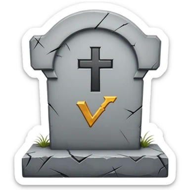 Tombstone with VC written on it sticker