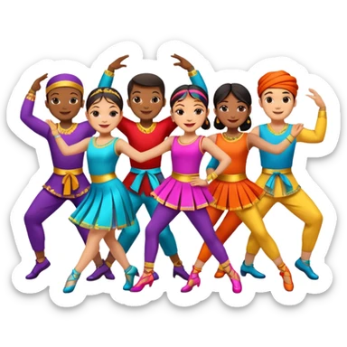 dancer sfrom different backgrounds  sticker