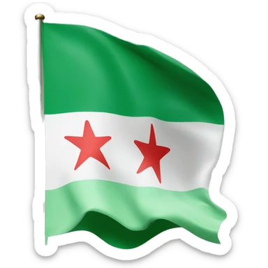A flag with green on top white with three red stars on middle and black on bottom ￼ sticker