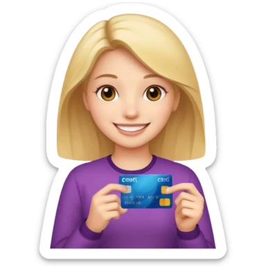girl with credit card sticker