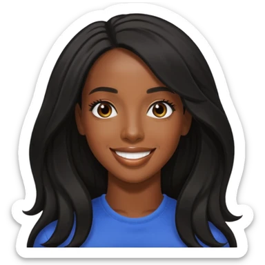 Kelly Rowland with black long hair sticker