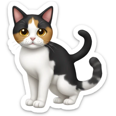 head Calico Cat body Tuxedo Cat sticker