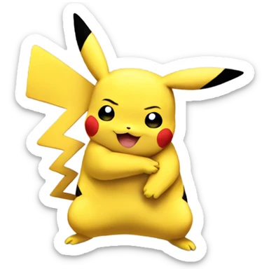 Pikachu hug Pikachu sticker