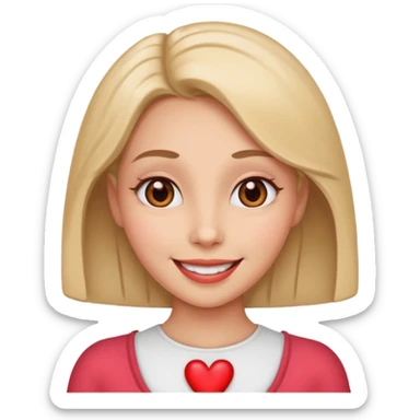 cara con ojos corazon sticker