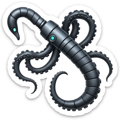 black robot tentacle arm sticker