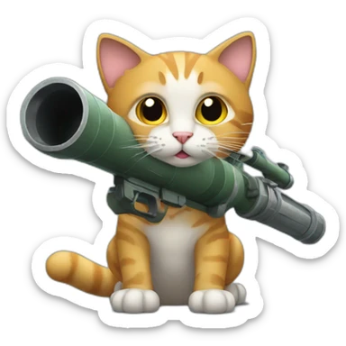 cat with a bazooka sticker