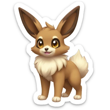  Buneary-Eevee-Rockruff Full body sticker