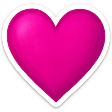 heart with a bright fuchsia color, digital illustration, no background sticker