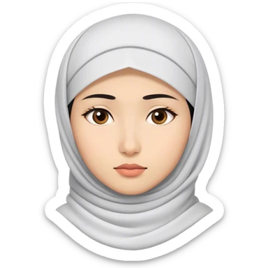 a white young asian Muslim woman doing thinking  sticker