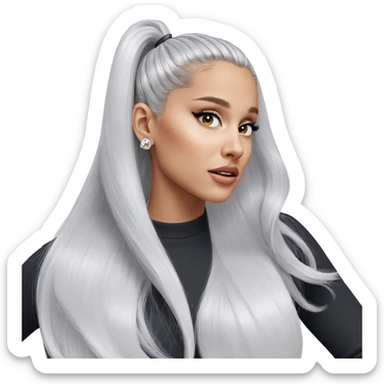 white-haired girl with earrings sticker