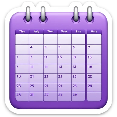weekly calendar purple sticker