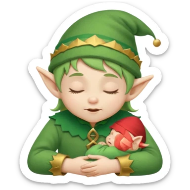 Baby elf sleepy sticker
