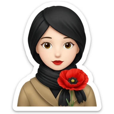 Poppy with muffler sticker