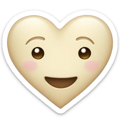 Cream coloured heart sticker