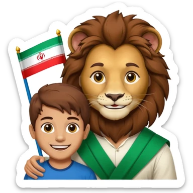 lion and son iranian flag sticker