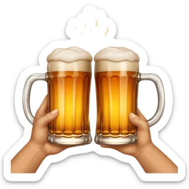 hands holding beer mugs cheers no face sticker