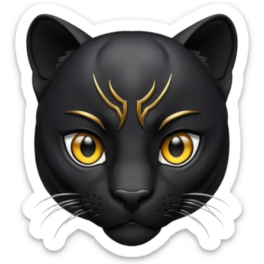 Black panther face sticker