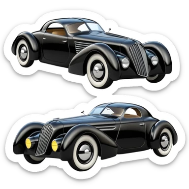  the animated series aerodynamic futuristic Batmobile loosely based on 1936 cord 812 (flat long straight faceted mechanical body) stealthy street rod  sticker