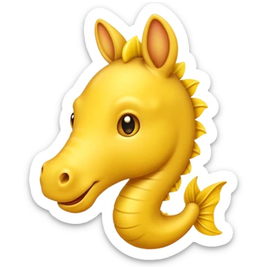 Peut tu me faire un emoji hippocampe jaune ? sticker