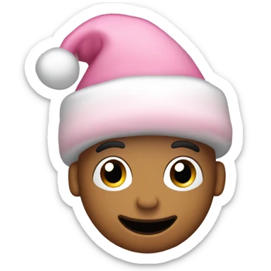 Light pink Santa hat with sparkly snowflakes  sticker