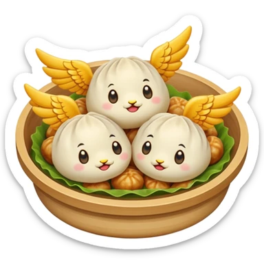 dumpling with wings sticker