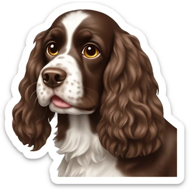 Chocolate English cocker spaniel sticker