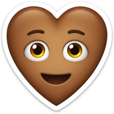 Brown heart  sticker