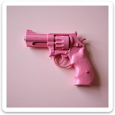 Pink heart pistol sticker