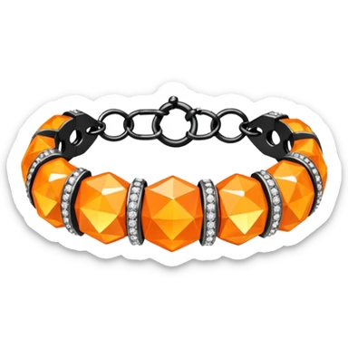 fantasy magic orange bracelet diamonds low poly sticker