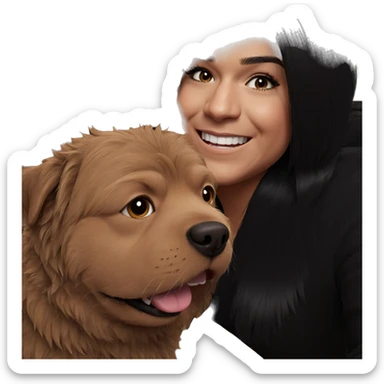 dog smiles at viewer sticker