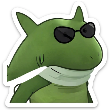 Shark in ski mask  sticker