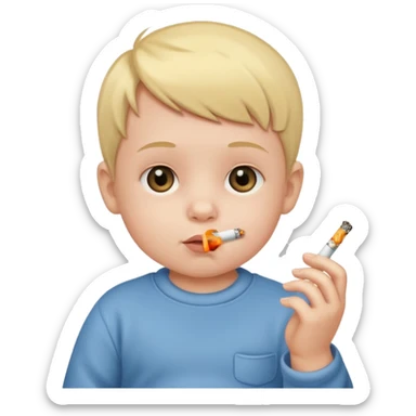 Baby smoking a cigarette sticker