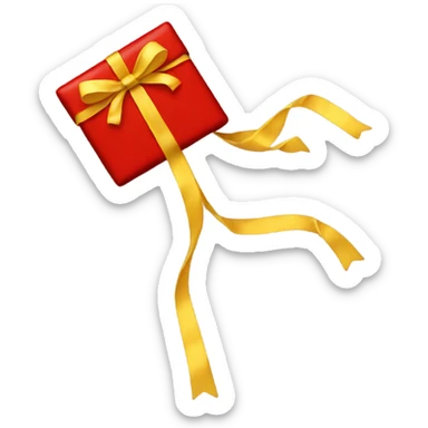 Red Christmas gift with yellow ribbon  sticker