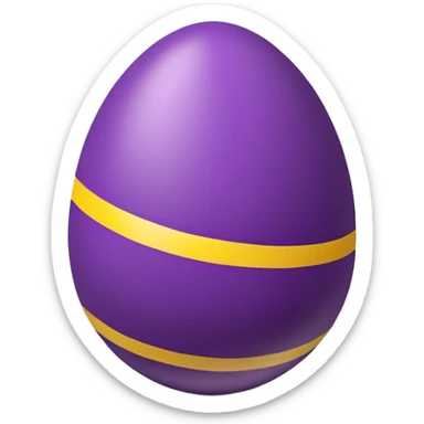 Easter egg purple egg with yellow stripes sticker