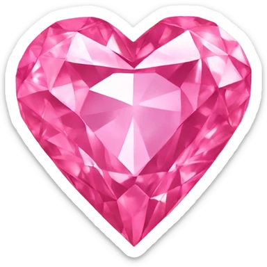 Pink sparkling diamond heart sticker
