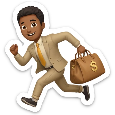 Black Man running with moneybag 💰 sticker