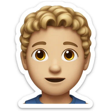 realistic portrait of a boy with light brown hair sticker