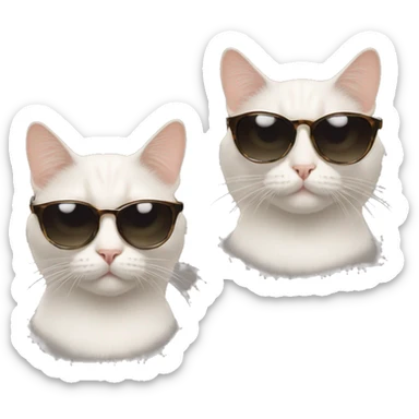 cat with cat with sunglasses sticker